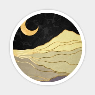 Gold landscape with moon #5 Magnet